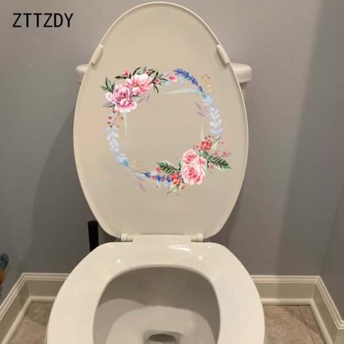 ZTTZDY 22*21.9CM Beautiful Hand-Painted Garland Fashion Wall Decal Home Decor Toilet Sticker T2-0414