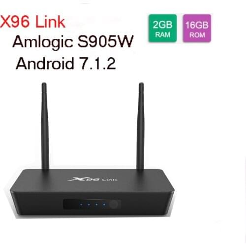 10PCS X96 Link Android 7.1 Amlogic S905W Quad Core Smart Set Top Box DDR3 2G 16G 100M LAN 4k Media Player 2.4G 5G Brand Wifi TV