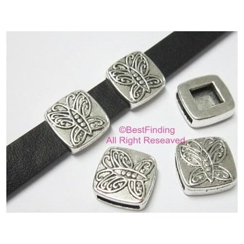 10x2mm flat leather slider 10mm butterfly flat leather findings -FF33