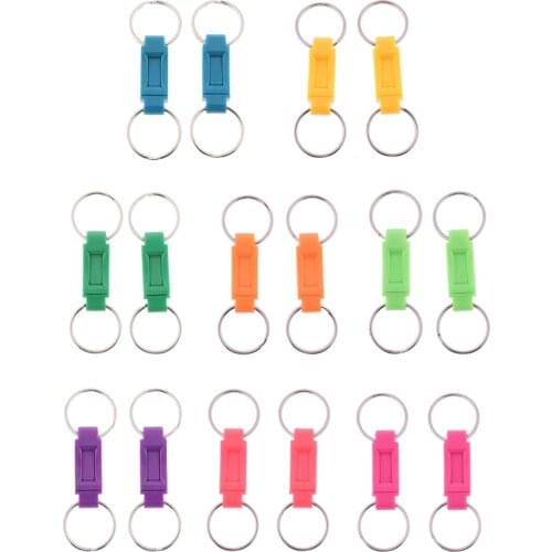 2 Pieces Breakaway Key Ring Separate House Car Keys Quick Release Keychain Key Chains