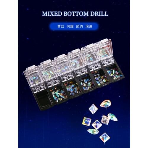 60-90pcs/Lots Nailarts Small-Flatback Rhinestones Aurora Random Shapes, 3-8mm Single*Cover Multifacted Gems Glass-Stones #YJYY01