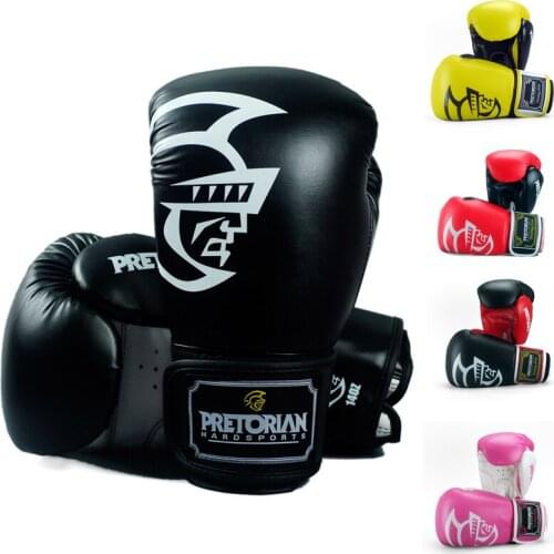 Wholesale 10-16 OZ Muay Thai PU Leather Boxing Gloves 5 colors mma fighting Twin Women Men MMA Gym Training Boxing Gloves
