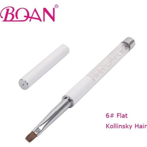 BQAN 10pcs/lot 6# UV Gel Nail Art Brush Manicure Art French Brush Pen Nail Painting Pen Tool Rhinestones Handle