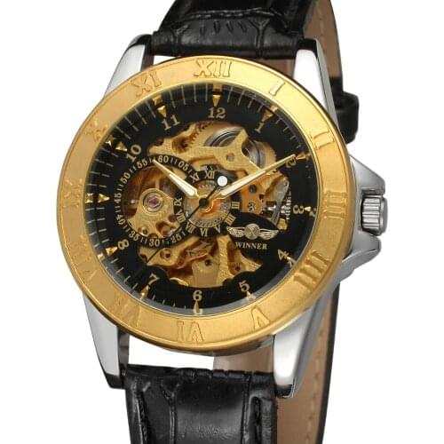 Winner Top Selling Watches Famous Brand Mens Mechanical Wrist Watch Luxury Skeletons Gold Watches Male Clock Relogio Original