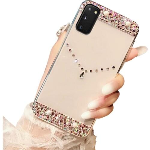 S20 FE A42 Phone Case For Samsung A51 A71 A50 A70 Note 20 Ultra A40 A41 A21S M21 S10 S10E S21 Plus 3D Glitter Diamond Back Cover