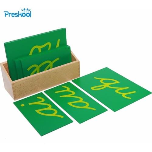 Baby Toy Montessori Sandpaper Double Letters Cursive with Box Early Preschool Brinquedos Juguetes