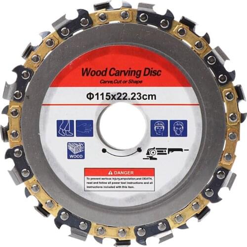 115mm 22mm Diameter 9 Tooth Chainsaw Disc for Angle Grinders Circular Saw Blade Woodworking Cutting Wood Slotted Cutting Piece