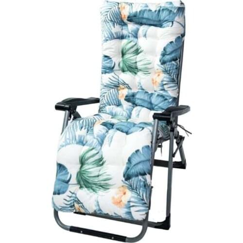 Indoor Outdoor Sun Lounger Cushion Thick Floral Printed Cover Garden Patio Recliner Cushions Non-Slip High Back Chair
