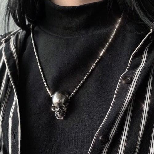 European and American Punk Cool Skull Titanium Steel Necklace