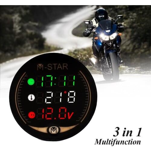 3 in 1 Night Vision Motorcycle Meter Time Temperature Voltage Table For Kawasaki KX65 KX85 KX125 KX250 KX250F KX450F KX100