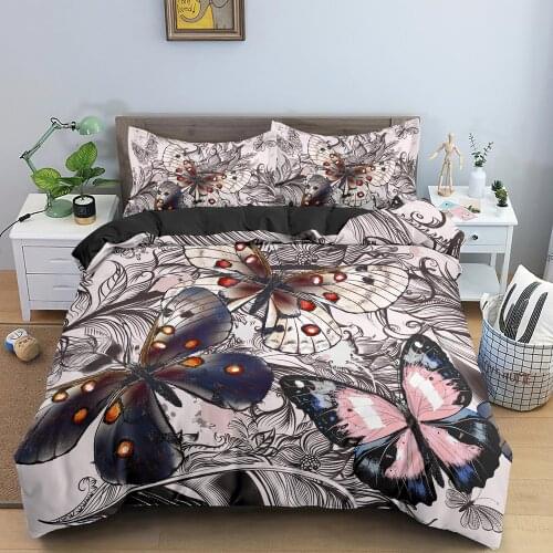 Butterfly Bedding Set Duvet Cover Set Twin King Queen Bed Set ​Comforter Covers With Pillowcase Quilt Cover Home Textile