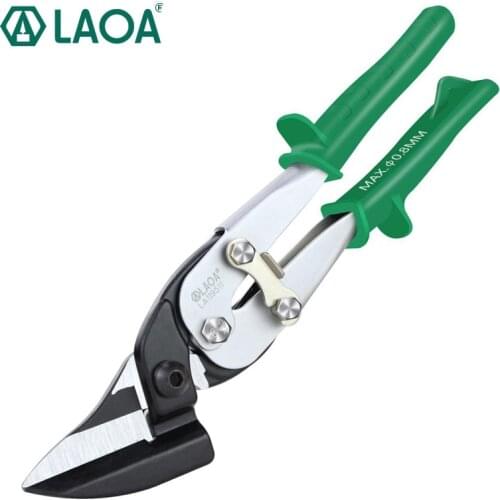 LAOA High Quality Cr-Mo Aviation Snip Professional Tin Cutting Shears HRC 58 Scissors for Iron Sheet
