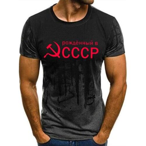 Summer New 3D Printing English Letters CCCP Mens T-shirt Fashion Short-sleeved T-shirt Moscow Mens T-shirt O-neck Casual Top