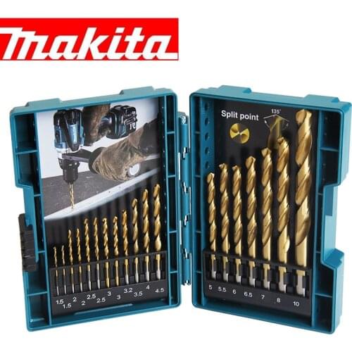 Makita high speed steel titanium-plated straight shank stainless steel extended metal twist drill bit electric drill D-67527