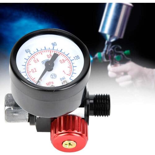 BSP 1/4in Air Regulator Aluminium Alloy Pressure Gauge for Spray Gun Pneumatic Tool