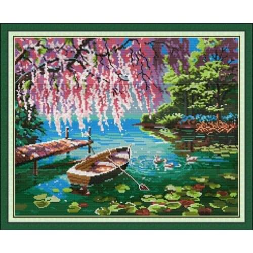 Autumn In The Creek Patterns Counted Cross Stitch Kit for Embroidery Kit 14ct 11ct Printed on Canvas DIY Handmade Needlework Set