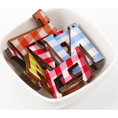Natural Wood Random mix Letter Alphabet Craft Accessories Scrapbooking For Handmade Sewing Home Decoration 35mm 10pcs