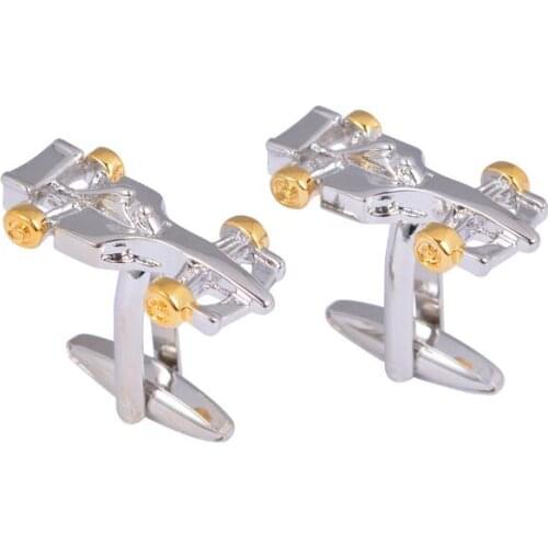 New Golden Wheel Racing Car Cufflinks Silver 3D Racing Car Modle Cuff Links Cuff Button Men Jewelry Fashion Gift 10pairs/lot