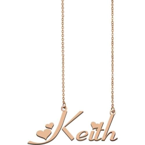 Keith Name Necklace Personalized Custom Nameplate Choker for Women Girl Best Friends Birthday Wedding Christmas Mother Days Gift