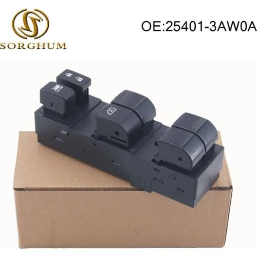 25401-3AW0A 254013AW0A Front Left Electric Window Master Control Switch For Nissan Sunny