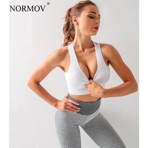 NORMOV Sexy Seamless Bra Openwork Running Shockproof Breathable Sports Underwear Quick-drying Fitness Beauty Back Bra