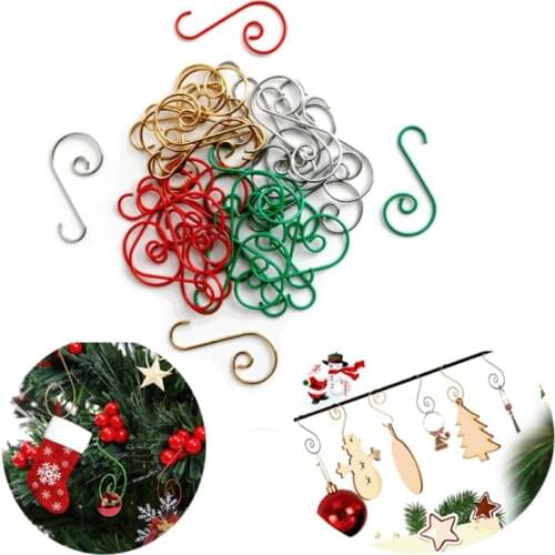 Metal Hook Christmas Ornaments Hanging Pendants Xmas Tree Decor 2020 Navidad New Year Christmas Decoration Party Supplies