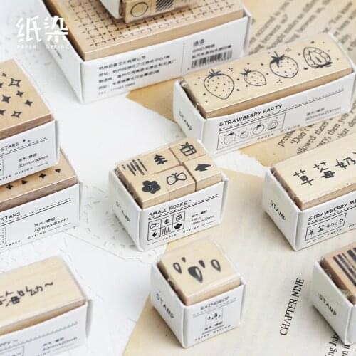 Vintage Barcode geometric strawberry stamp DIY wooden rubber stamps for scrapbooking stationery scrapbooking standard stamp