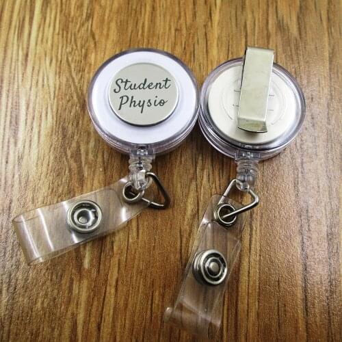 Student physio ID Badge Reel gift for him/her friend family retractable recoil id badge holder work fun