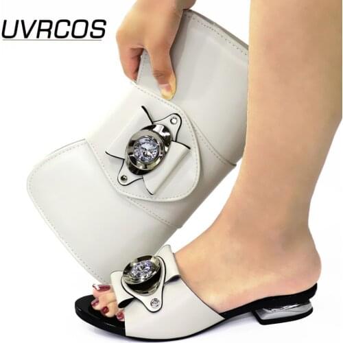 Slipper New Arrival Italian Designer Shoes and Bags Matching Set Designer Luxury Shoes Women 2021 Shoes and Bag Set African Sets