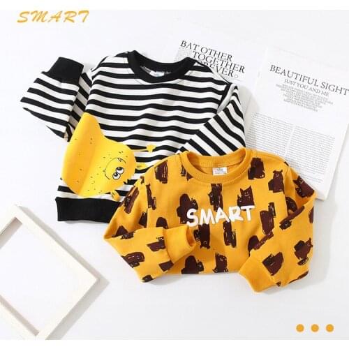 2021 Cat Patter Sweatshirts Baby Girls Boys Hoodies Toddler Kids Sweatshirts Childrens O Neck Long Sleeves Hoodies Clothes DE73