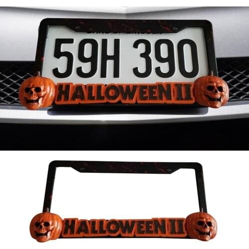 Universal US Car License Plate Frame For Car Number Metal America Auto License Plate Holder Halloween Style Car Decoration