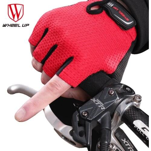 WHEEL UP Sponge Pad Cycling gloves Sumer MTB Bicycle Breathable Half Finger Lycra Gloves for Men Racing Sport Wear Bike Gloves