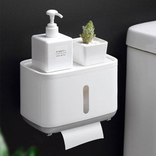 Waterproof Toilet Paper Holder Wall Mount Paper Holder for Toilet Shelf Box Tray Roll Storage Box Organizer Bathroom Accessories