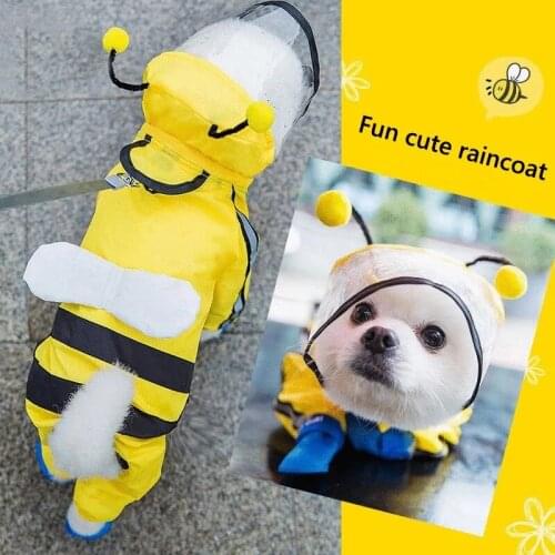 S-XL Pets Dog Clothes Hooded Raincoats Reflective Strip Dogs Rain Coat Waterproof Jackets Outdoor Breathable Clothes For Puppies