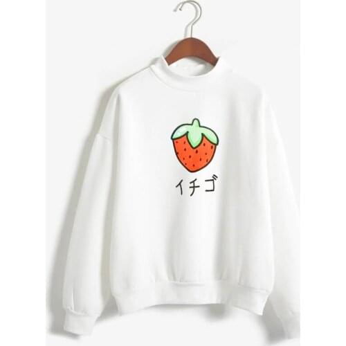 2020 Harajuku Kawaii Strawberry Milk Hoodie Sweatshirt Tops Women Kpop Lolita Style Strawberry Sweatshirts Schoolgirl Streetwear