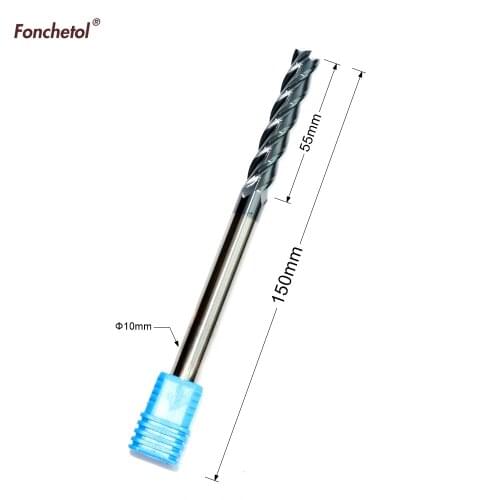 10mm*10mm*150mm,Freeshipping,CNC solid carbide end mill,TiAlN coated end milling cutter,HRC 50 Degrees,4 Flutes milling cutter