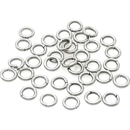 100Pcs Stainless Steel Bracelet Necklace Connection Silent Single Circle Flat Circle of Diy Accessories