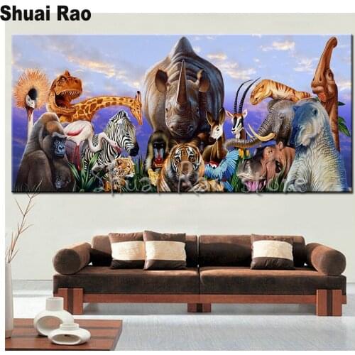140x70cm rhinoceros wild animals 5d diamond painting full novelty 2020 cross stitch mosaic set embroidery 100% circle drill