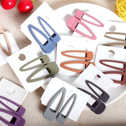 2PCS BB Hairpins Bangs Hair Clips Metal Scrub Hair Barrettes Clips Women Girls Hairgrips Korean Style Hair Styling Accessories
