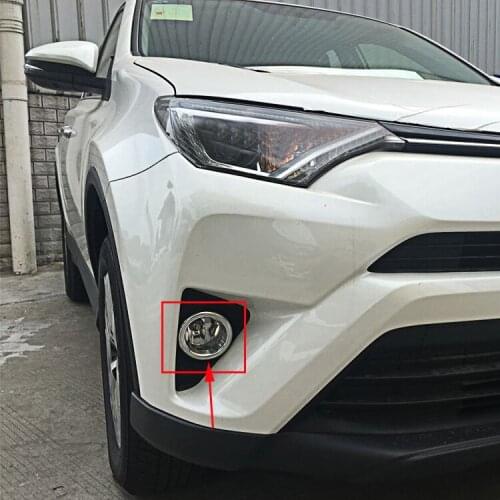2pcs Front fog light cover For toyota Rav4 2016-2017 ABS chrome styling car accessories For toyota Rav4 2016-2017