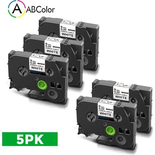 5PK TZe-FX221 Label For Brother Flexible TZe FX221 Label 9mm TZefx221 TZe Tape Printer Ribbon For Brother P touch Label Maker