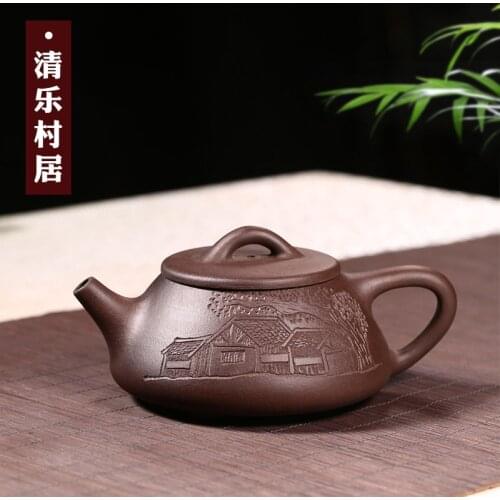★Authentic yixing are recommended by pure manual purple mud qing village in ore teapot tea gifts