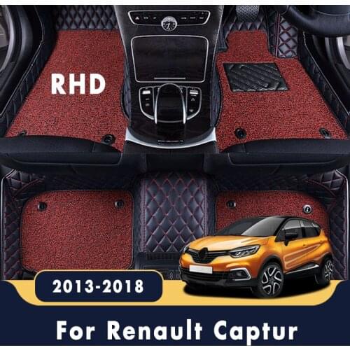 RHD Car Floor Mats Double Layer Wire Loop Carpets Accessories For EU Renault Captur(B Platform)2018 2017 2016 2015 2014 2013
