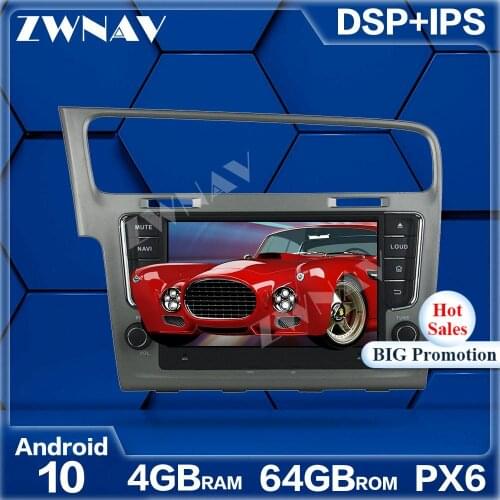 PX6 4G+64GB Android 10.0 Car Multimedia Player For Volkswagen Golf 7 2013 GPS Navi Radio navi stereo IPS Touch screen head unit