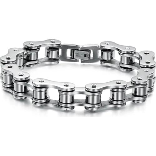 Mens Bracelets Biker Bicycle Motorcycle Chain Bracelet Bangle Punk Titanium Steel Bracelet Men Bangle Male Jeweley Accessories
