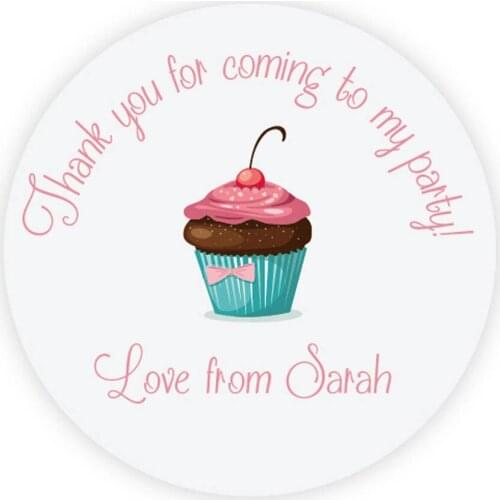 DouxArt 100 Pieces Custom Personalized, Thank You Wedding Stickers, 40mm Birthday Party Anniversary Communion Gift Labels P068