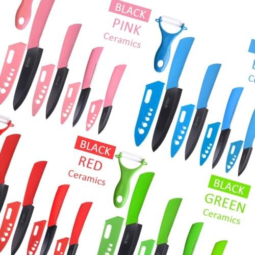 Hot Sale Timhome Zirconia 3"4"5"6" Ceramic Knife set knife with covers Kitchen Knife Paring tools