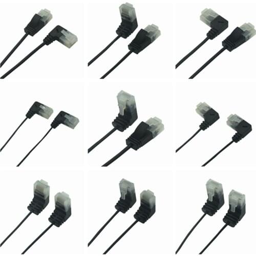 Cable Ethernet Cat6A Ultrafine Ethernet Patch Right Angle Cable - Slim RJ45 Computer XBox Networking LAN Cords 0.25m 0.5m 1m 2m