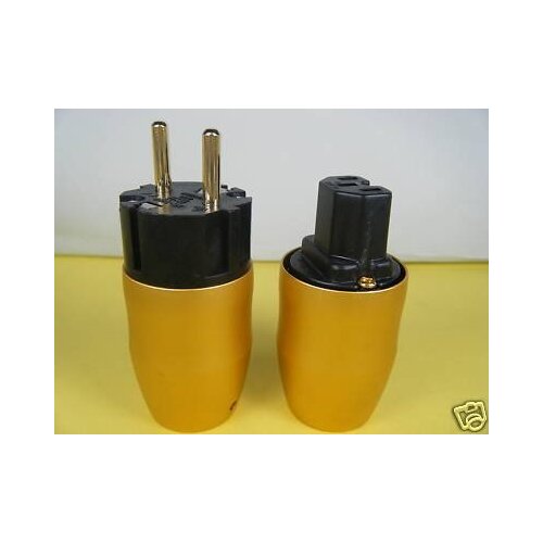 AC Power Cable Euro Gold Connector Adapter MF2G 10-Pair