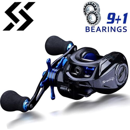 Sougayilang Carbon Body Baitcasting Reel 9+1BB Casting Reel Lure Fishing Reel Saltwater Carp wheel Fishing Tackle 18lb Drag Coil